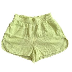 Universal Thread Linen Look Elastic Waist Pull On Dolphin Hem Cotton Shorts